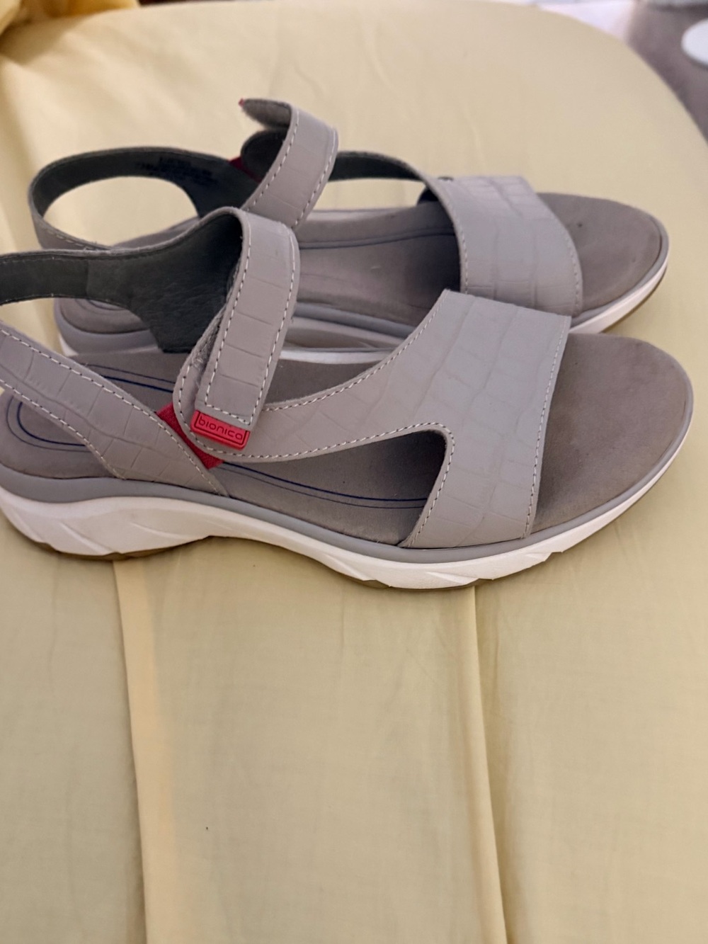 Bionica Light Gray Women's Comfort Sandals with Adjustable Straps